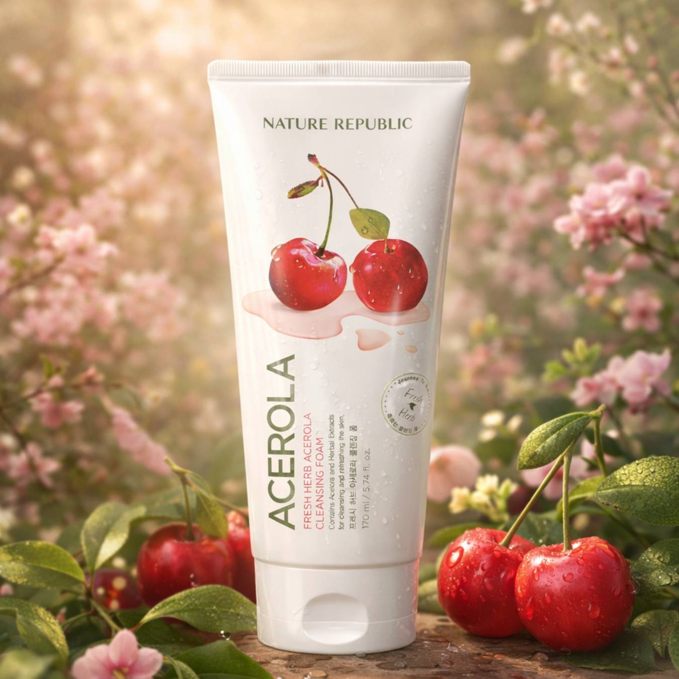 Nature Republic Acerola Fresh Herb Acerola Cleansing Foam