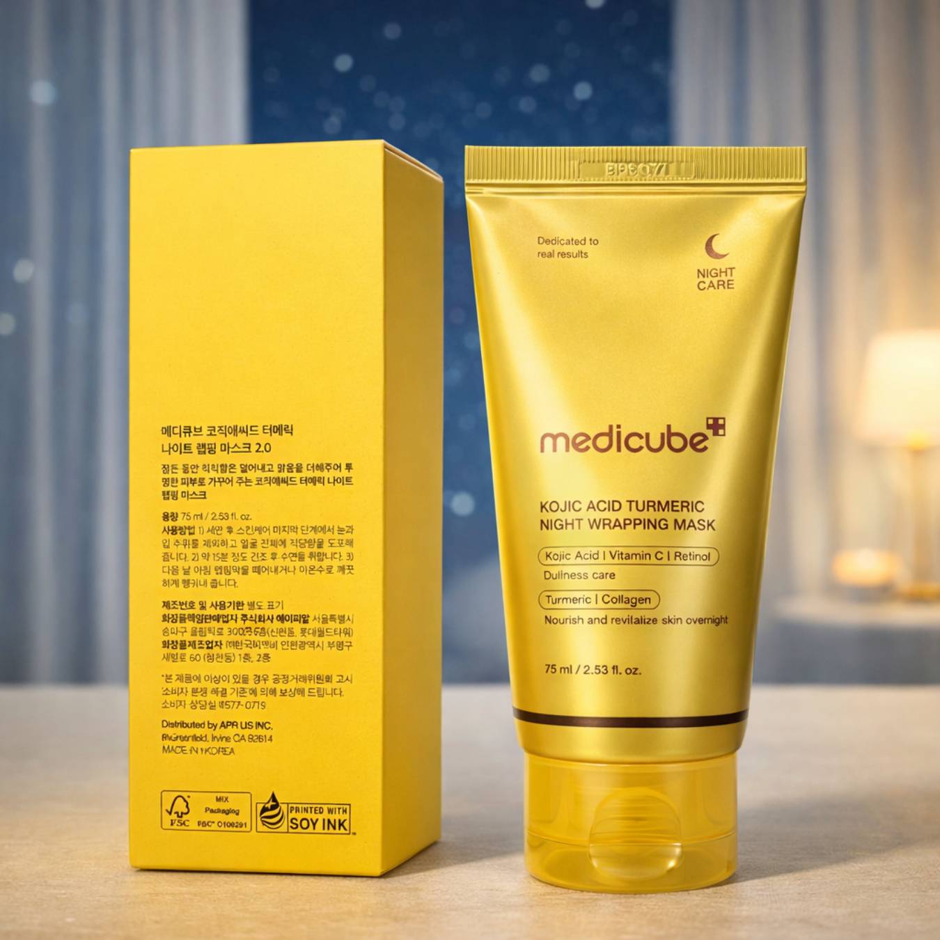Medicube Kojic Acid Turmeric Night Wrapping Mask.